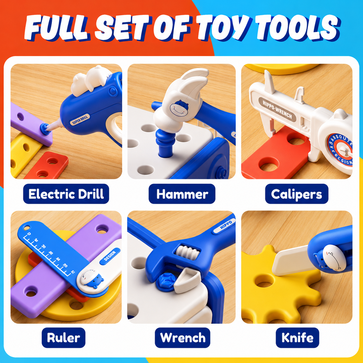 Hippo All-in-one Tool Hub DIY Montessori Tool Box Set