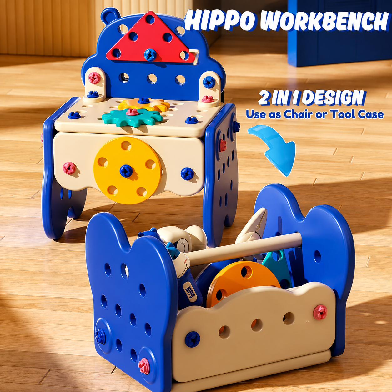 Hippo All-in-one Tool Hub DIY Montessori Tool Box Set