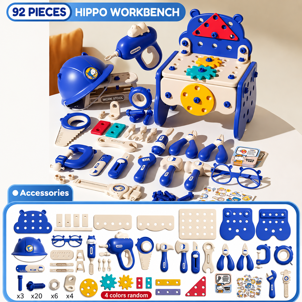 Hippo All-in-one Tool Hub DIY Montessori Tool Box Set
