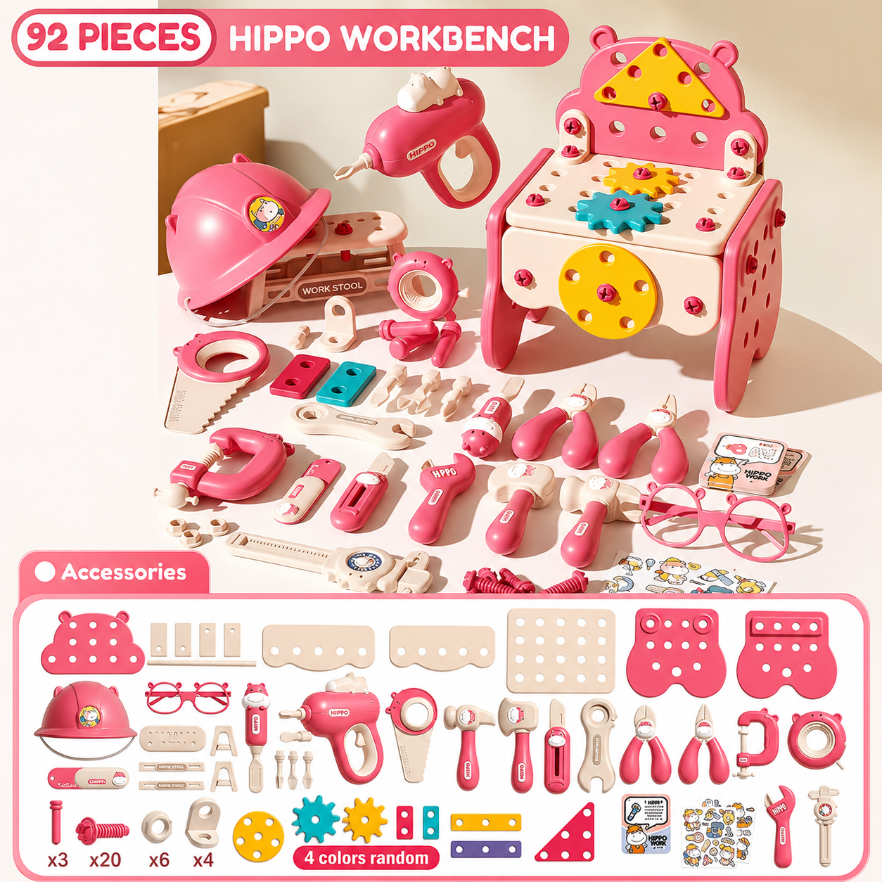 Hippo All-in-one Tool Hub DIY Montessori Tool Box Set