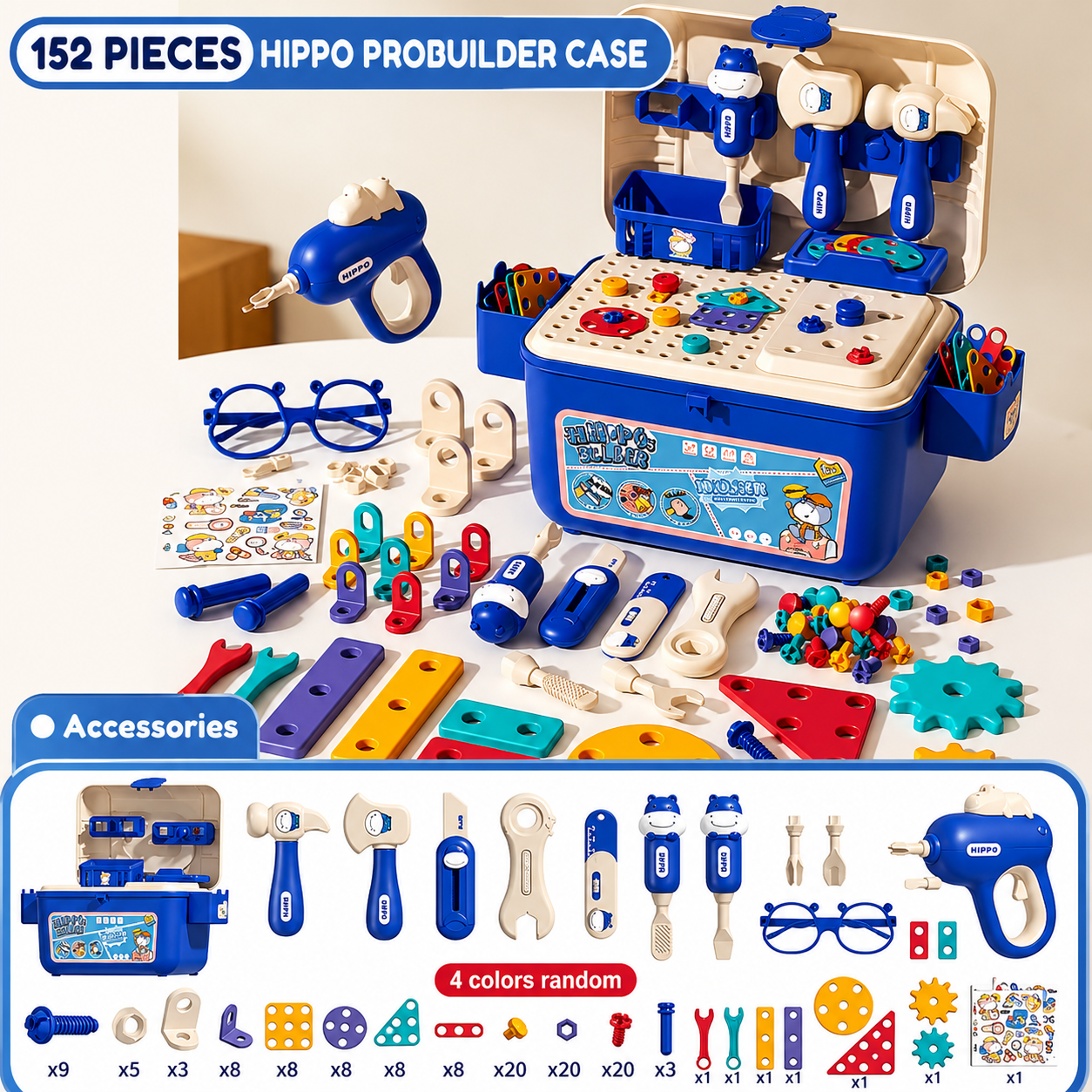 Hippo All-in-one Tool Hub DIY Montessori Tool Box Set
