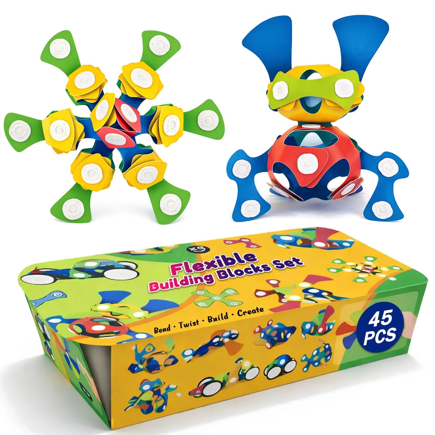 Flexible Magnetic Building Set – 45 Pieces