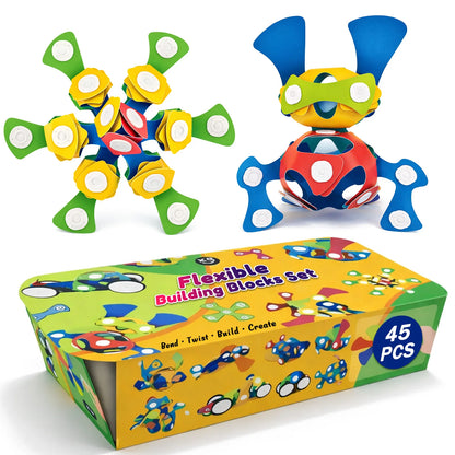 Flexible Magnetic Building Set – 45 Pieces