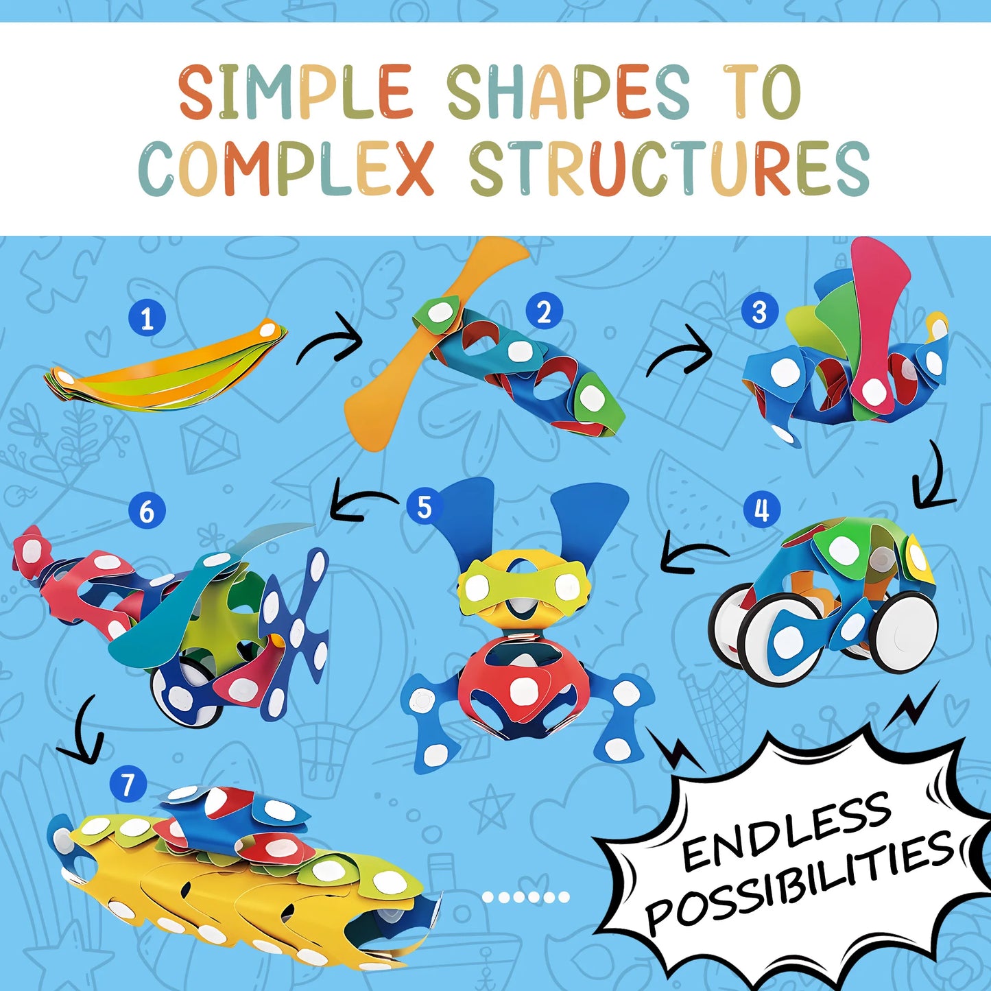 Flexible Magnetic Building Set – 45 Pieces
